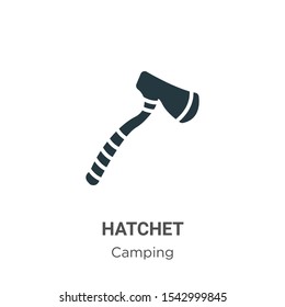 Hatchet vector icon on white background. Flat vector hatchet icon symbol sign from modern camping collection for mobile concept and web apps design.