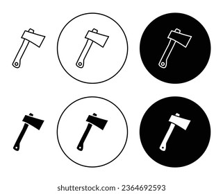 Hatchet vector icon set in black color. Suitable for apps and website UI designs