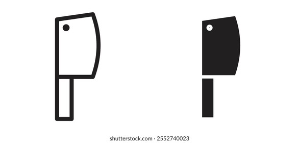 Conjunto de iconos de Vector Hatchet negro relleno y estilo delineado.