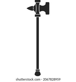 Hatchet, Vektorsymbol.Schwarz, Vektorsymbol einzeln auf weißem Hintergrund.