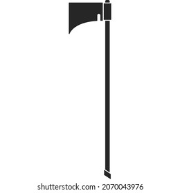Hatchet, Vektorsymbol.Schwarz, Vektorsymbol einzeln auf weißem Hintergrund.