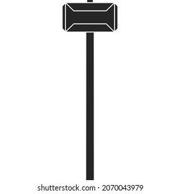 Hatchet, Vektorsymbol.Schwarz, Vektorsymbol einzeln auf weißem Hintergrund.