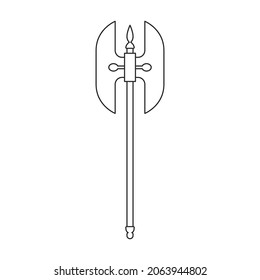 Icono de vector de Hatchet.Icono de vector de contorno aislado en el eclosor de fondo blanco.