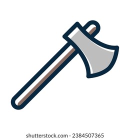 Hatchet Vector Thick Line Filled Dark Colors Icons For Personal And Commercial Use.
