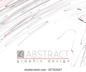 Hatching. Abstract template of page with black, red and gray thin strips. Vector graphic design layout