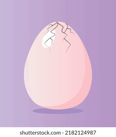 Hatching bird process. Egg cracks, appearance of life and process of birth of birds and animals. Poster for website. Passage of time, nature, wildlife and fauna. Cartoon flat vector illustration