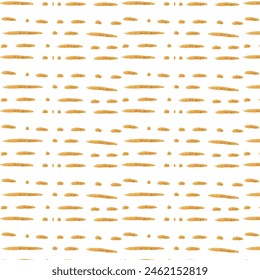 Hatching chaotic паттерн . Hand brush stroke seamless watercolor pattern. Abstract watercolor shapes in orange color. Artistic fabric and background design