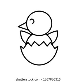 hatching chick egg icon or logo illustration on white background. Perfect use for website, pattern, design, etc.