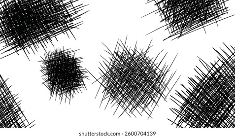 Hatching drawn with pen, freehand scribble patterns stock illustration