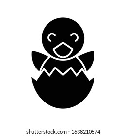 hatching duck egg icon or logo illustration on white background. Perfect use for website, pattern, design, etc.