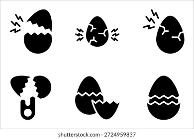 Huevo que incuba para cocinar el sistema del icono de la comida, Ilustración vectorial en el fondo blanco