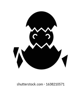 hatching egg icon or logo illustration on white background. Perfect use for website, pattern, design, etc.