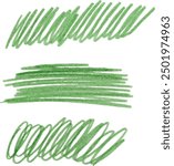 Hatching with green felt-tip pen on isolated background