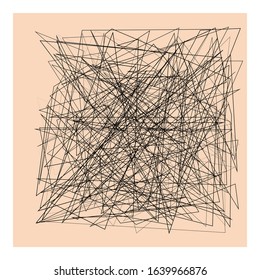  Hatching Grunge Drawing Texture, Intersecting Ink Shabby Grid with Lines
