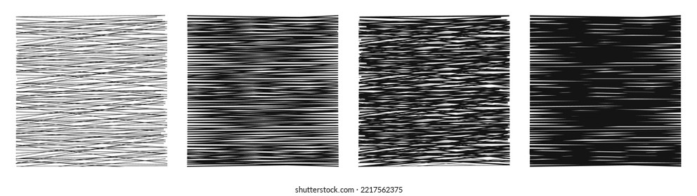Hatching textures, cross lines, pattern background set – vector