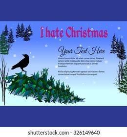 I hate Christmas. Elegant vector lettering in abstract style with place for text. Perfect for invitations, greeting cards, save the date.