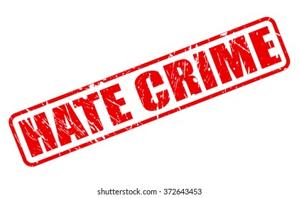 HATE CRIME red stamp text on white