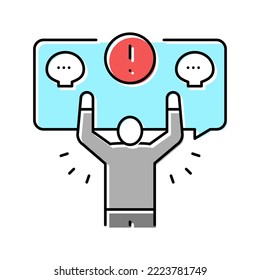 hate crimes color icon vector. hate crimes sign. isolated symbol illustration