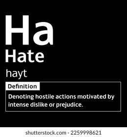 Hate English Word definition digital print design for t-shirts and wall art poster vector illustration