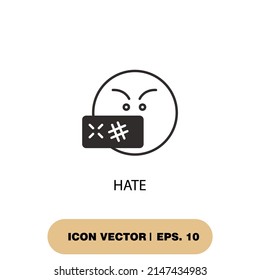 hate icons  symbol vector elements for infographic web