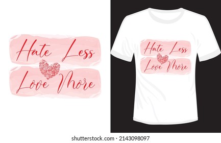 Odio menos amor más tipografía diseño de camisetas