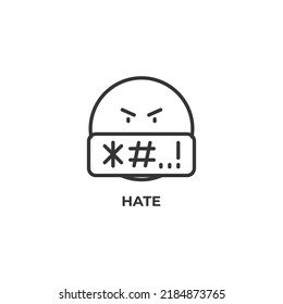 hate line icon. linear style sign for mobile concept and web design. Outline vector icon. Symbol, logo illustration. Vector graphics