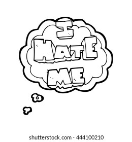 I hate me freehand drawn thought bubble cartoon symbol