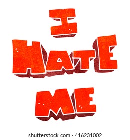 I hate me freehand retro cartoon symbol