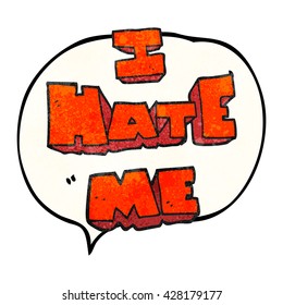 Ich hasse mich Freehand-Sprechblase strukturierte Cartoon-Symbol