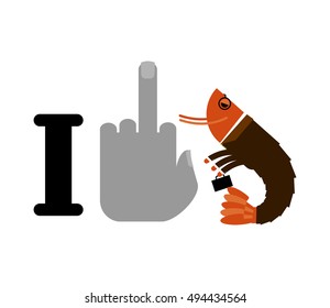 I hate office plankton. Symbol of hatred and shrimp in suit. Plankton manager. Dislike for Office clerk