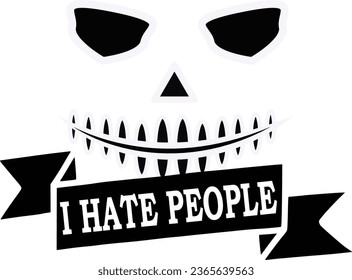 I hate people vector t-shirt design
