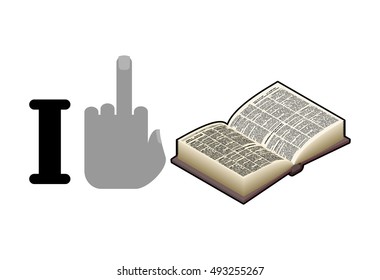 I hate to read. Fuck and  book. Logo for thugs and antisocial