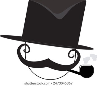 hate and smoking mustache logo vector for bar logo, saloon logo, group logo