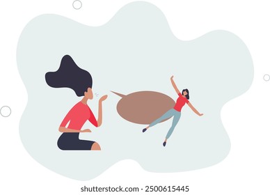 Discurso de odio, intimidación, palabras o mensajes que lastiman a las personas, estilo de gestión agresivo, racismo en el concepto de lugar de trabajo. Diseño plano con personas.