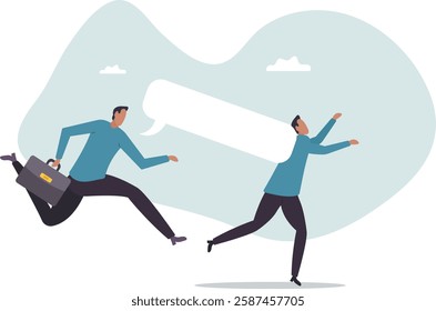 Hate speech, bullying, words or message that hurt people, aggressive management style,business concept.flat character.