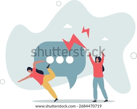 Hate speech, bullying, words or message that hurt people, aggressive management style, racism in workplace concept.life and employment of people.