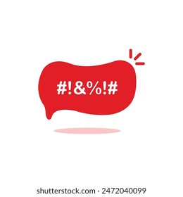 hate speech icon like abstract bad word on red bubble. concept of customer negative emotion. flat simple trend modern vulgarity explicitives logotype