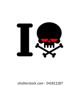 I hate template. Skull and bones symbol of hatred. Aggression sign of bully