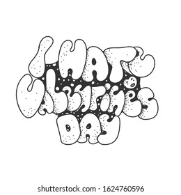 I hate valentines day. Greeting card with lettering and doodles.