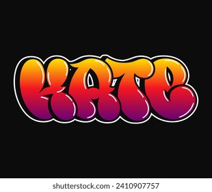 Hate word trippy psychedelic graffiti style letters.Vector hand drawn doodle cartoon logo Hate illustration. Funny cool trippy letters, fashion, graffiti style print for t-shirt, poster 