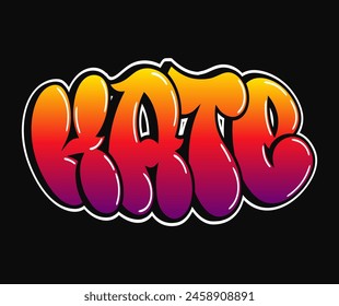 Hate word trippy psychedelic graffiti style letters.Vector hand drawn doodle cartoon logo Hate illustration. Funny cool trippy letters, fashion, graffiti style print for t-shirt, poster 