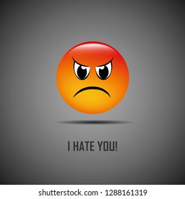 Hate You Bad Emoji Vector Illustration Stock Vector Royalty Free