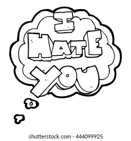I hate you freehand drawn thought bubble cartoon symbol