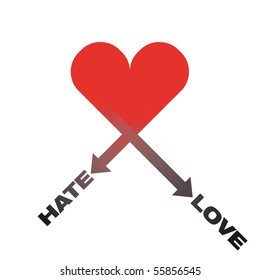 HATE-LOVE vector heart