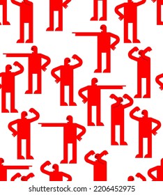 Haters background. bullying pattern seamless. People swear and point fingers. 