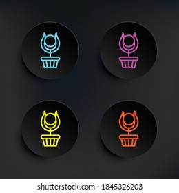 Hathor dark badge color set icon. Simple thin line, outline vector of mythology icons for ui and ux, website or mobile application