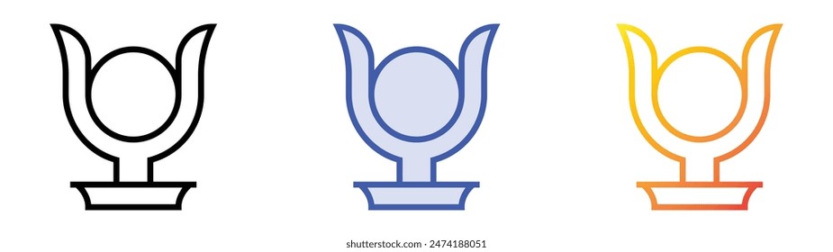 hathor icon. Linear, Blue Fill and Gradient Style Design Isolated On White Background