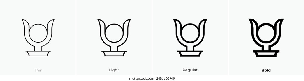 hathor icon. Thin, Light Regular And Bold style design isolated on white background