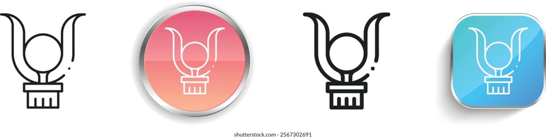 hathor icon. Thin Linear, Regular and Button Style Design Isolated On White Background