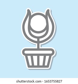 Hathor sticker icon. Simple thin line, outline vector of mythology icons for ui and ux, website or mobile application